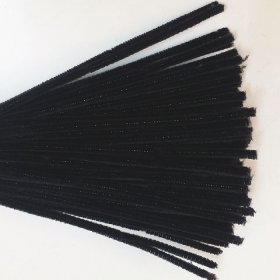Chenille Sticks 6mm; Black Chenille Sticks 6mm; Black
