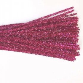 Glitter/Chenille Stem/Pipe Cleaner/6mm Fuschia Glitter/Chenille Stem/Pipe Cleaner/6mm Fuschia