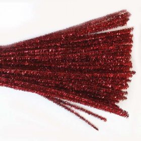 Glitter/Chenille Stem/Pipe Cleaner/6mm Red Glitter/Chenille Stem/Pipe Cleaner/6mm Red