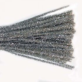 Glitter/Chenille Stem/Pipe Cleaner/6mm Silver Glitter/Chenille Stem/Pipe Cleaner/6mm Silver