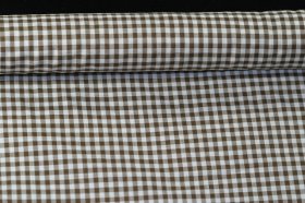 Gingham Poly/cotton 112cm Brown 1 metre per piece, 2mm square. Gingham Poly/cotton 112cm Brown 1 metre per piece, 2mm square.