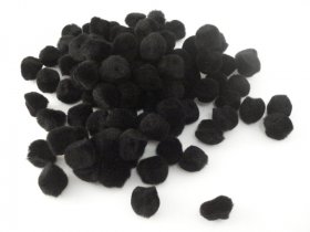 Pom Poms / Chenille Poms/ 20mm Black Pom Poms / Chenille Poms/ 20mm Black