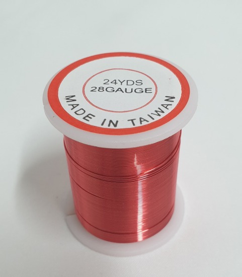 Beading Wire 28 gauge Red 21 metre roll