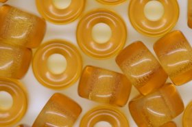 Czech Glass Pony Bead Transparent Dark Topaz 25 grams Czech Glass Pony Bead Transparent Dark Topaz 25 grams
