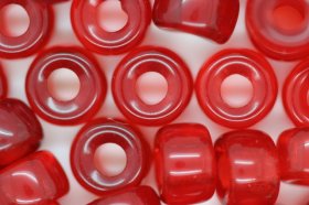 Czech Glass Pony Bead Transparent Ruby 25 grams Czech Glass Pony Bead Transparent Ruby 25 grams