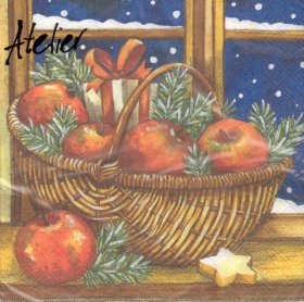 DecoArt Decor Napkin Basket of Apples. 20p. DecoArt Decor Napkin Basket of Apples. 20p.