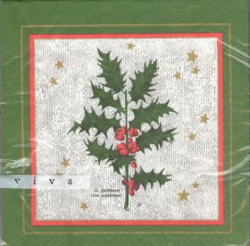 DecoArt Decor Napkin Holly. 20p. DecoArt Decor Napkin Holly. 20p.