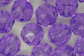10mm Facet Beads Transparent; Amethyst 25g (approx 50p) 10mm Facet Beads Transparent; Amethyst 25g (approx 50p)