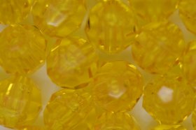 10mm Facet Beads Transparent; Acid Yellow 25g (approx 50p) 10mm Facet Beads Transparent; Acid Yellow 25g (approx 50p)
