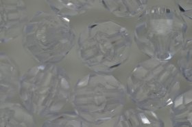 10mm Facet Beads Transparent; Crystal 25g (approx 50p) 10mm Facet Beads Transparent; Crystal 25g (approx 50p)