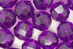 10mm Facet Beads Transparent; Dark Amethyst 25g (approx 50p) 10mm Facet Beads Transparent; Dark Amethyst 25g (approx 50p)