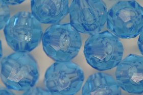 10mm Facet Beads Transparent; Light Sapphire 25g (approx 50p) 10mm Facet Beads Transparent; Light Sapphire 25g (approx 50p)