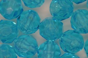10mm Facet Beads Transparent; Light Turquoise 25g (approx 50p) 10mm Facet Beads Transparent; Light Turquoise 25g (approx 50p)