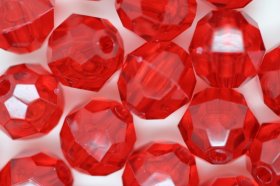 10mm Facet Beads Transparent; Raspberry 25g (approx 50p) 10mm Facet Beads Transparent; Raspberry 25g (approx 50p)