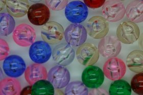 6mm Round Beads; Transparent Multi 25g (approx 224p) 6mm Round Beads; Transparent Multi 25g (approx 224p)