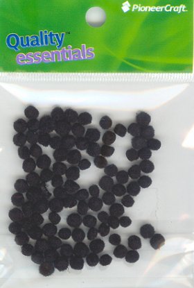 5mm Pom Poms /Chenille Poms 5mm Black 5mm Pom Poms /Chenille Poms 5mm Black
