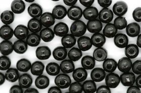 Wooden Beads, 4mm, 100 pieces, Black (1mm hole) Wooden Beads, 4mm, 100 pieces, Black (1mm hole)