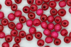 Wooden Beads, 4mm, 100 pieces, Hot Pink (1mm hole) Wooden Beads, 4mm, 100 pieces, Hot Pink (1mm hole)