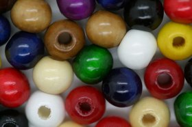 Wooden Beads, 8mm, 100 pieces, Mixed (3mm hole) Wooden Beads, 8mm, 100 pieces, Mixed (3mm hole)