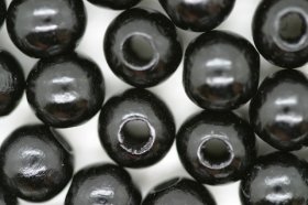 Wooden Beads, 10mm, 100 pieces, Black (4mm hole) Wooden Beads, 10mm, 100 pieces, Black (4mm hole)