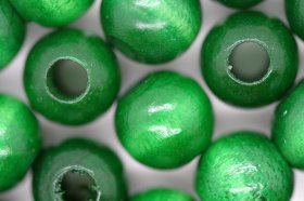 Wooden Beads, 12mm, 100 pieces, Green (5mm hole) Wooden Beads, 12mm, 100 pieces, Green (5mm hole)