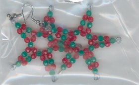 Pair of Star Earrings 6 x 6cms, COG Pair of Star Earrings 6 x 6cms, COG