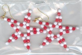 Pair of Star Earrings 6 x 6cms, WOR Pair of Star Earrings 6 x 6cms, WOR