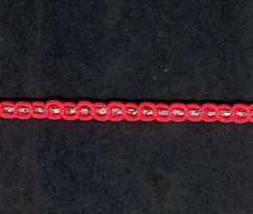 Glitter Braid; Scarlet/Silver; price per mt Glitter Braid; Scarlet/Silver; price per mt