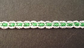 Braid Silver/Emerald, price per mtr Braid Silver/Emerald, price per mtr
