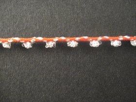 Glitter Braid per mtr; Silver/Scarlet; price per mt Glitter Braid per mtr; Silver/Scarlet; price per mt