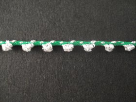Glitter Braid per mtr; Silver/Emerald; price per mt Glitter Braid per mtr; Silver/Emerald; price per mt