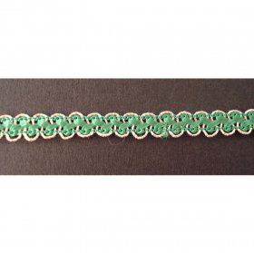 Braid Silver / Emerald, price per mtr Braid Silver / Emerald, price per mtr