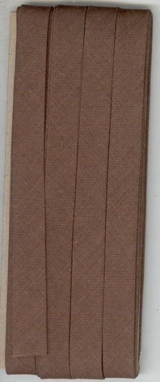 12mm Bias Binding Brown Cotton Folded x 6m