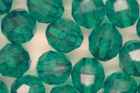 8mm Facet Beads Transparent; Emerald 25g (approx 97p)