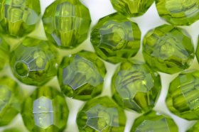 8mm Facet Beads Transparent; Olive 25g (approximately 97p)