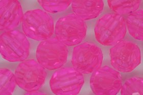 8mm Facet Beads Transparent; Shocking Pink 25g (approx 97p)