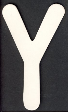 Lower Case Alphabet (y) 1 piece 6.5cm x 12.5cm