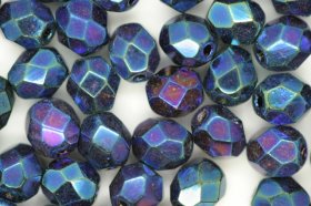 6mm Czech Fire Polished Facet Beads Blue Iris 100g