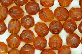 6mm Czech Fire Polished Facet Beads Amber 100g