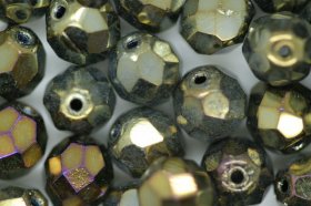 8mm Czech Fire Polished Facet Beads Brown Iris 100g