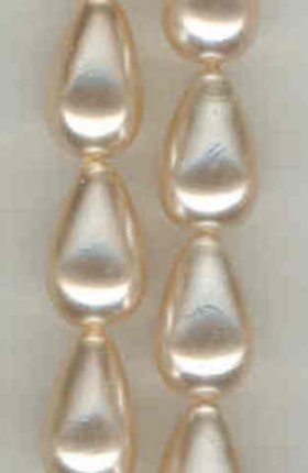 Czech Strung Pearls Vertical 13/8mm Cream (1 string)