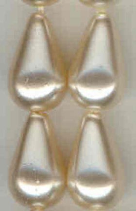 Czech Strung Pearls Vertical 18/11mm Cream (1 string)