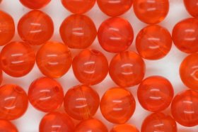 6mm Czech Round Bead; Transparent Orange 25 grams