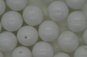 8mm Czech Round Bead; Opaque White 25 grams