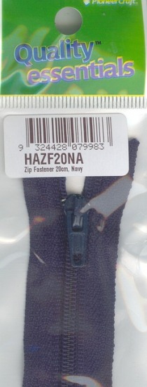 Zip Fastener 20cm, Navy No3 Closed End