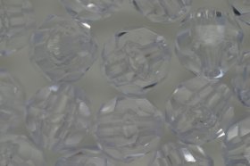 10mm Facet Beads Transparent; Crystal 25g (approx 50p)