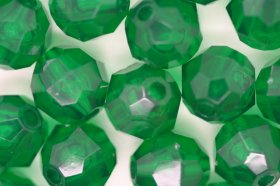 10mm Facet Beads Transparent; Xmas Green 25g (approx 50p)