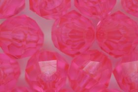 12mm Facet Bead Transparent; Pink 25g (approximately 33p)