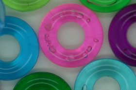 16mm Ring/Donut Transparent; Multi (approx 380p)