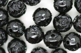 9mm Opaque Rosebuds; Black 25g (approx 74p)